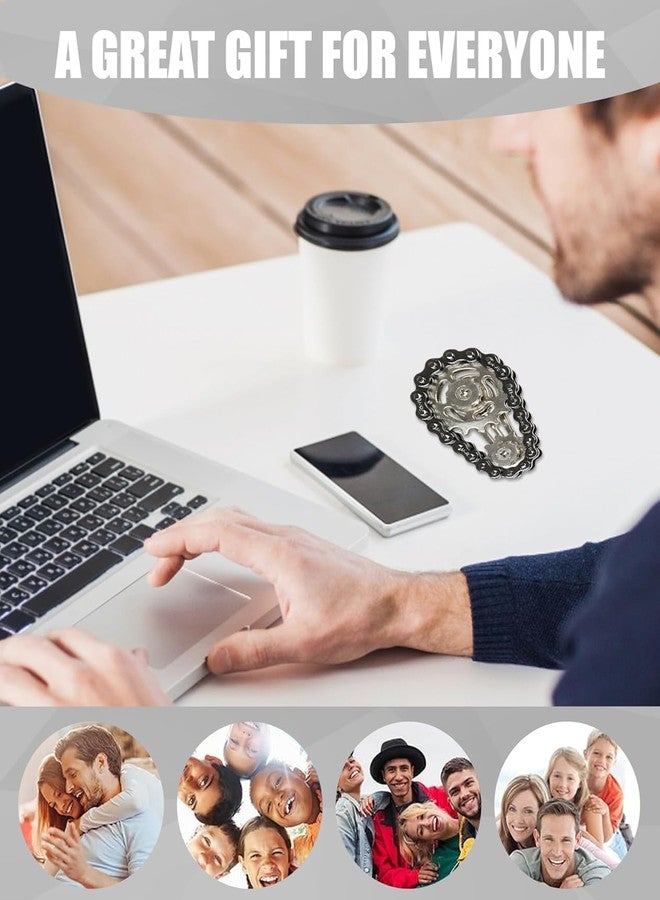 VATTU Fidget Toys for Kids, Fidget Toys, Black Compact Fidget Toys for Kids Adults Bicycle Chain Top Stress Relief Toy Durable Portable Ages - Image 5